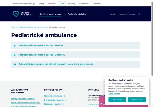 Zobrazit webové stránky Praktický lékař pro děti a dorost Stodská nemocnice - MUDr. Helena Vrbová