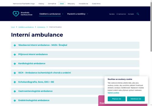 Zobrazit webové stránky Ambulance ischemických srdečních chorob - Stodská nemocnice