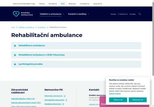 Zobrazit webové stránky Rehabilitační ambulance Stodské nemocnice