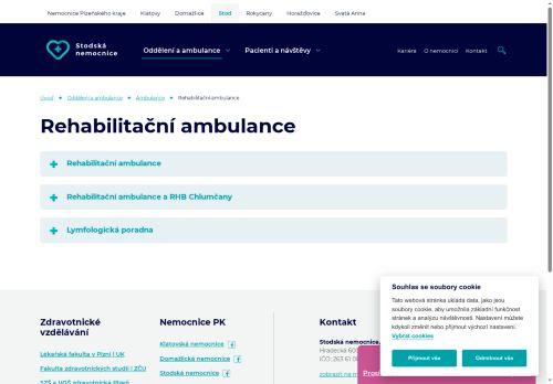 Zobrazit webové stránky Rehabilitační ambulance - Stodská nemocnice