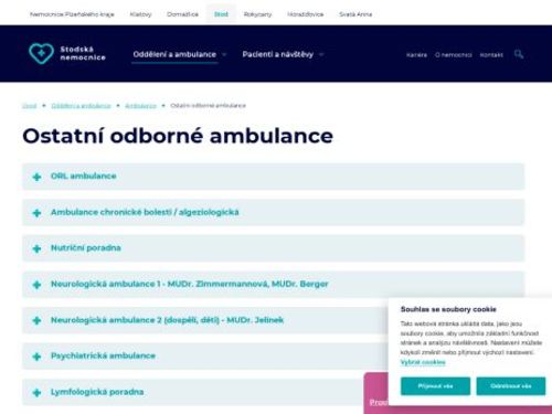 Neurologická ambulance 1 - MUDr. Zimmermannová, MUDr. Berger - Stodská nemocnice