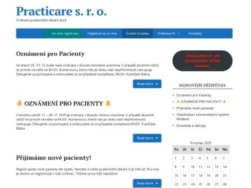 Praktický lékař pro dospělé Practicare s.r.o. - MUDr. František Bláha