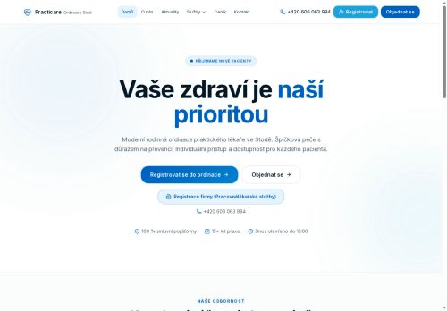 Zobrazit webové stránky Praktický lékař pro dospělé Practicare s.r.o. - MUDr. František Bláha