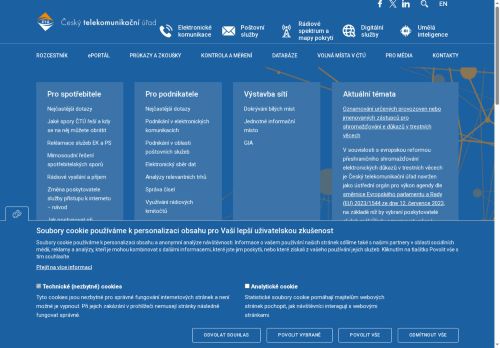 Český telekomunikační úřad nabízí práci na pozici Ostatní inženýři v oblasti elektronických komunikací (včetně radiokomunikací) v obci Plzeň