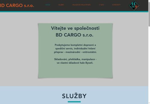 Webové stránky BD CARGO s.r.o., Tuřany