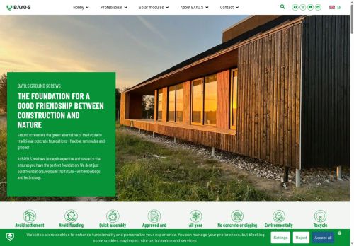 Webové stránky BAYO.S SE, Nový Vestec