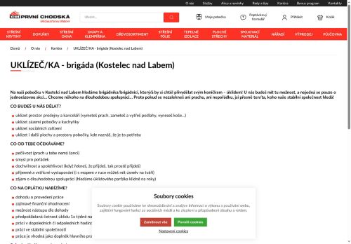 Webové stránky PRVNÍ CHODSKÁ s.r.o., Kostelec nad Labem