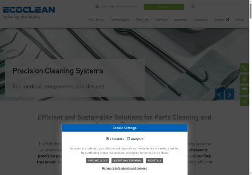 Ecoclean Technologies spol. s r.o. nabízí práci na pozici Uklízeči výrobních prostor (kromě potravinářské a farmaceutické výroby) a skladů (m/ž) v obci Oslavany