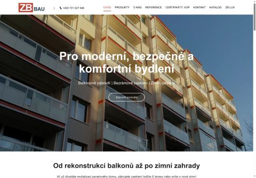Webové stránky ZB-BAU s.r.o., Moravský Krumlov