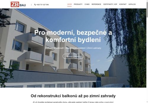 Webové stránky ZB-BAU s.r.o., Moravský Krumlov