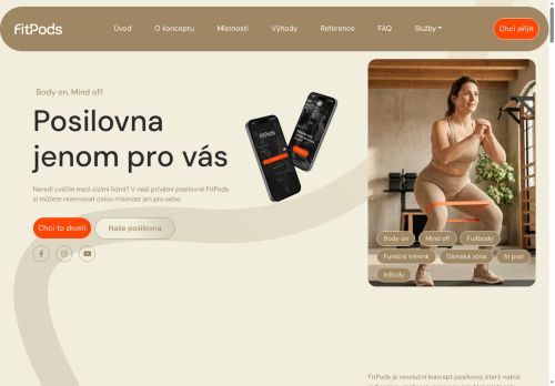 Webové stránky FitPods s.r.o., Brno