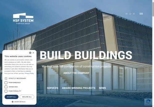 Webové stránky HSF System a.s., Plzeň