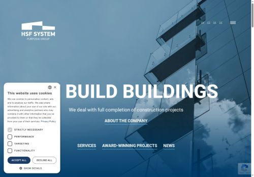 Webové stránky HSF System a.s., Plzeň