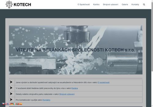 KOTECH s.r.o. nabízí práci na pozici Seřizovači a obsluha číslicově řízených strojů v obci Třemošná