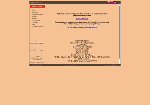 Webové stránky GRISHKO DANCE s.r.o., Praha