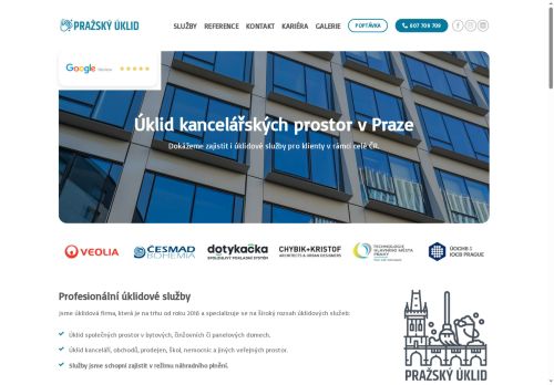 Webové stránky Pražský úklid, s.r.o., Praha