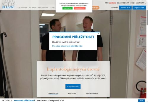 Bladent NMNM s.r.o. nabízí práci na pozici Sestra ve stomatologickém centru (m/ž) v obci Nové Město na Moravě