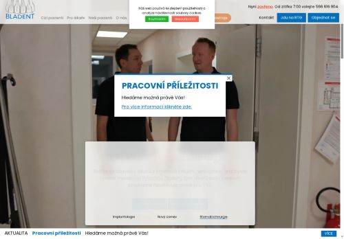 Bladent NMNM s.r.o. nabízí práci na pozici sestra ve stomatologickém centru (m/ž) v obci Nové Město na Moravě