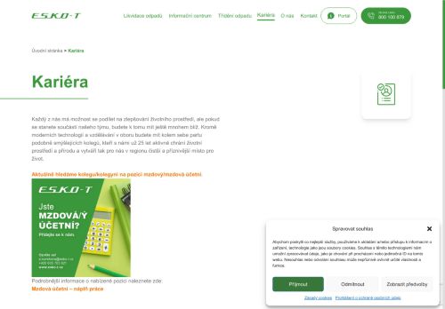 Webové stránky ESKO-T s.r.o., Třebíč