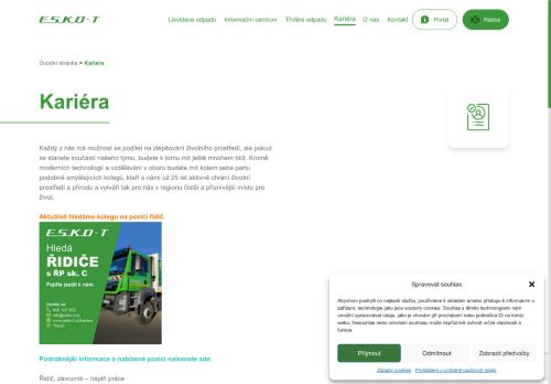 Webové stránky ESKO-T s.r.o., Třebíč