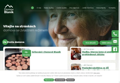 Webové stránky Domov pro seniory Blaník s.r.o., Mnichovice