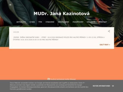 Praktický lékař pro dospělé - MUDr. Jana Kazinotová