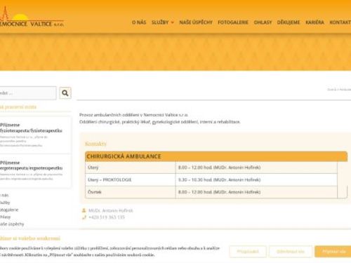 Rehabilitační ambulance Nemocnice Valtice - MUDr. Zdeňka Vanžurová