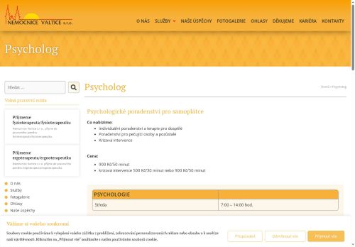 Zobrazit webové stránky Psychologická ambulance Nemocnice Valtice - Mgr. et Mgr. Zuzana Berková