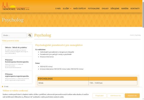 Zobrazit webové stránky Psychologická ambulance Nemocnice Valtice - Mgr. et Mgr. Zuzana Berková