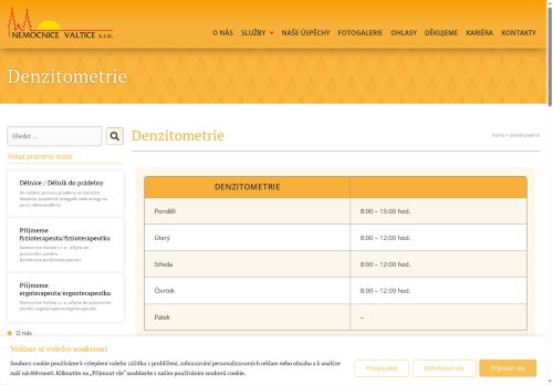Zobrazit webové stránky Denzitometrie Nemocnice Valtice