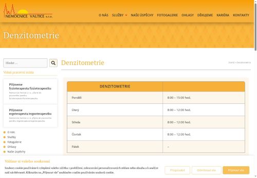 Zobrazit webové stránky Denzitometrie Nemocnice Valtice