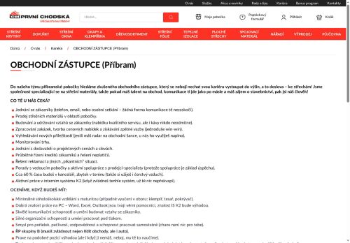 Webové stránky PRVNÍ CHODSKÁ s.r.o., Příbram