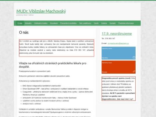 Praktický lékař pro dospělé - MUDr. Vítězslav Machovský, MUDr. Martin Drajna