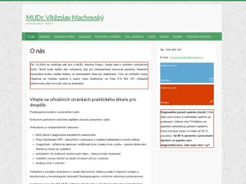 Praktický lékař pro dospělé - MUDr. Vítězslav Machovský, MUDr. Martin Drajna