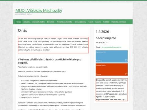 Praktický lékař pro dospělé - MUDr. Vítězslav Machovský, MUDr. Martin Drajna