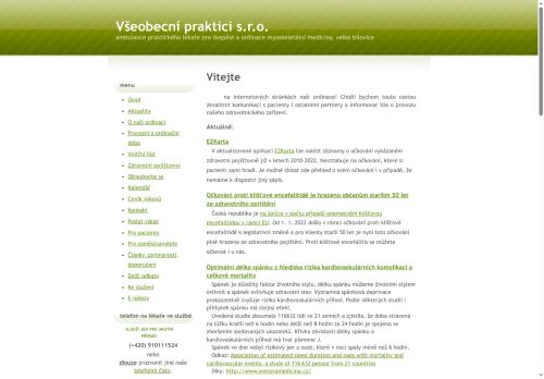 Zobrazit webové stránky Ambulance praktického lékaře pro dospělé a ordinace myoskeletální medicíny Všeobecní praktici s.r.o. - MUDr. Jan Palaj