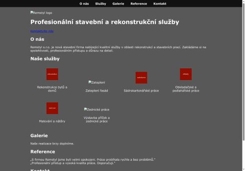 Webové stránky REMSTYL s.r.o., Brno