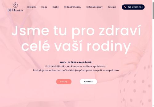 Zobrazit webové stránky Praktický lékař pro dospělé - MUDr. Alžbeta Balážová