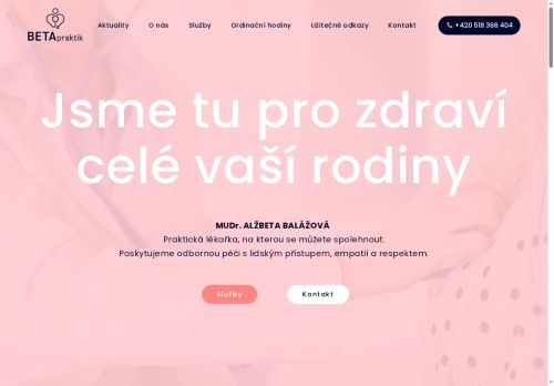 Zobrazit webové stránky Praktický lékař pro dospělé - MUDr. Alžbeta Balážová