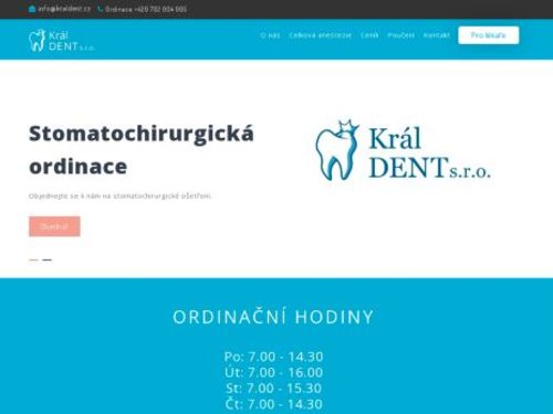 Stomatochirurgická ordinace KrálDENT s.r.o. - MDDr. Karel Král