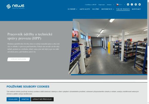 Webové stránky NEWE industrial assembly s.r.o., Střítež