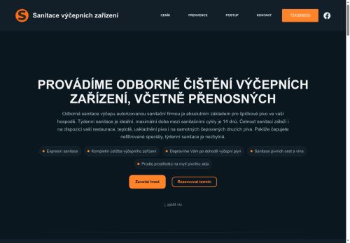 Zobrazit webové stránky SANITACE výčepních zařízení - SANITACE VYSOČINA