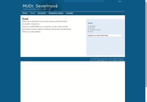 Zobrazit webové stránky Praktický lékař pro dospělé - MUDr. Zdeňka Severinová