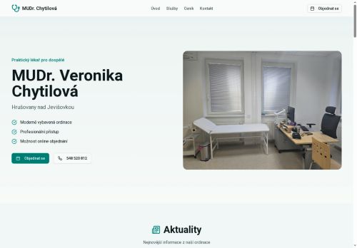 Zobrazit webové stránky Praktický lékař pro dospělé - MUDr. Veronika Chytilová
