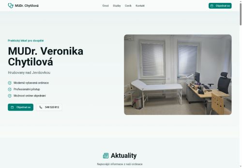 Zobrazit webové stránky Praktický lékař pro dospělé - MUDr. Veronika Chytilová