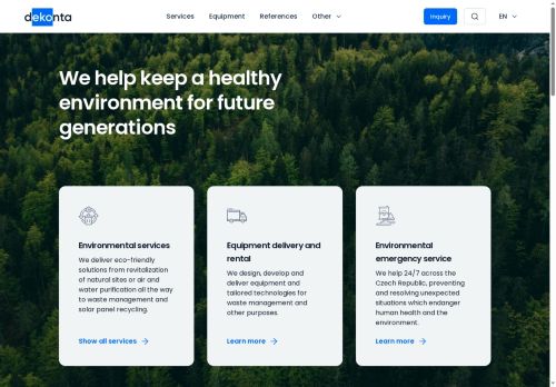 DEKONTA, a.s. nabízí práci na pozici manažeři v oblasti životního prostředí v obci Praha