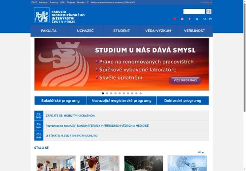 Webové stránky České vysoké učení technické v Praze, Kladno