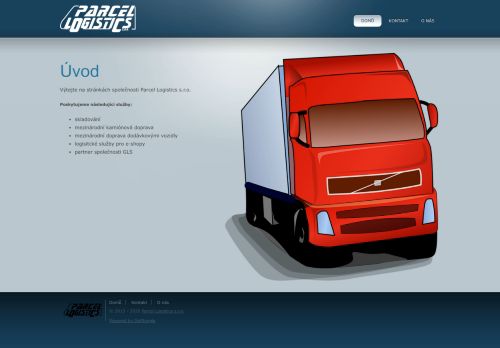 Webové stránky Parcel Logistics s.r.o., Červené Pečky