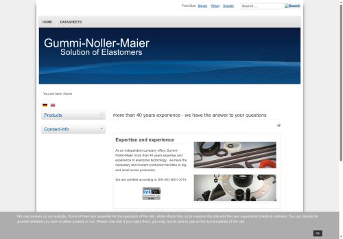 Webové stránky Gummi-Noller-Maier s.r.o., Rožmitál pod Třemšínem