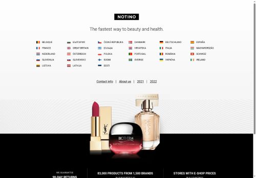 Webové stránky Notino, s.r.o., Rajhrad